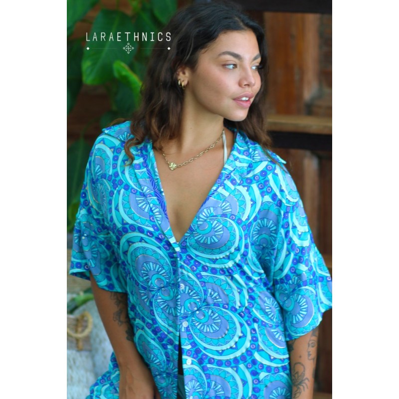 SHIRT - CLEMENCE  DISCO TURQUOISE