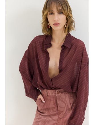 Heather Shirt (Old Tie Bordeaux)