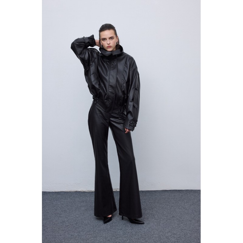 Leather Knots Pants Black