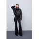 Leather Knots Pants Black