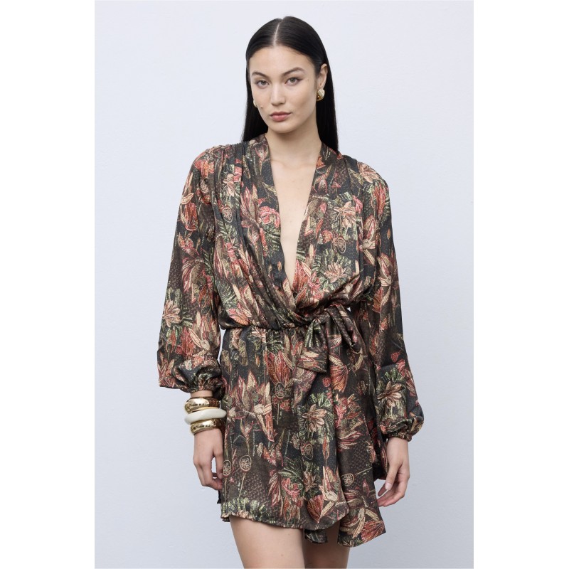 Mosaic Oasis Mini Wrap Dress