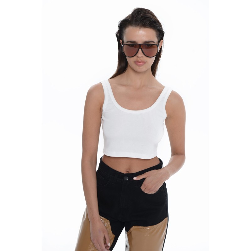 Mariliza Bamboo Crop Top White