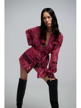 Φούξια oversized πουκάμισο Selma