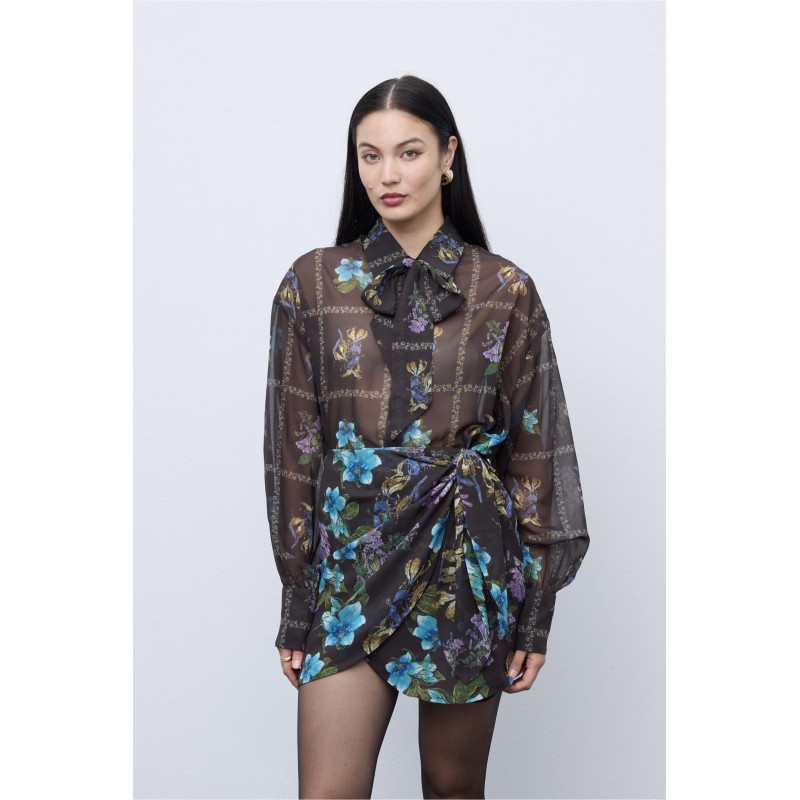 Mocha Bloom Oversized Shirt
