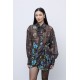 Mocha Bloom Oversized Shirt