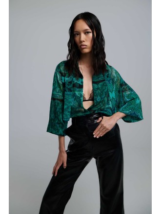 Πράσινο oversized πουκάμισο Selma