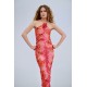 Bareheat coral mesh maxi dress